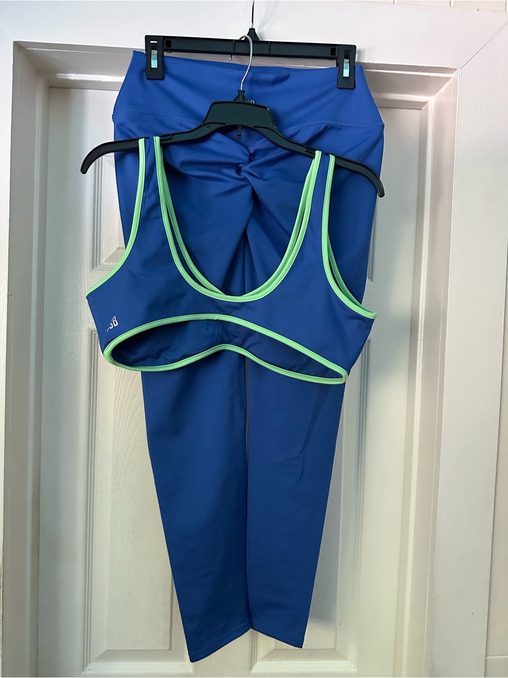 Serenity Blue Rash Guard Set with Lime Trim